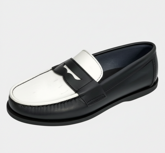 Ilakad Penny Loafer Two Tone Topsider Sole Men Genuine Leather Shoes Marikina Made