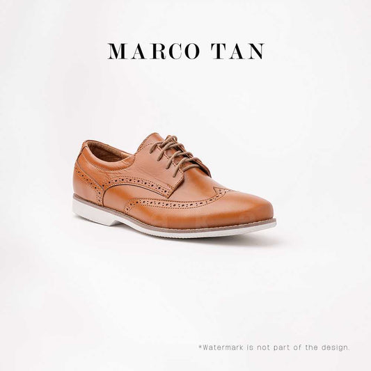 Ilakad Marco Tan Derby Wingtip Men Genuine Leather Dress Formal Shoes Marikina Made