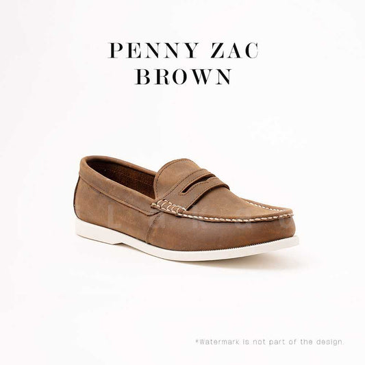 Ilakad Penny Loafer Zac Brown Topsider Sole Men Genuine Leather Shoes Marikina Made