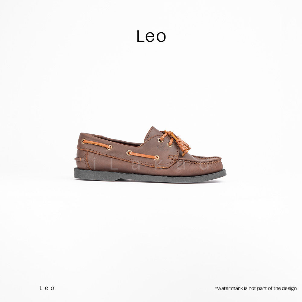 Ilakad Leo Brown Boat Shoes Topsider Men Genuine Leather Shoes Marikina Made