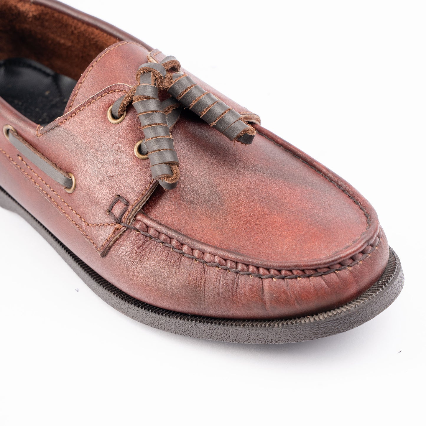 Ilakad Burnt Mahogany Boat Shoes Topsider Men Genuine Leather Shoes Marikina Made