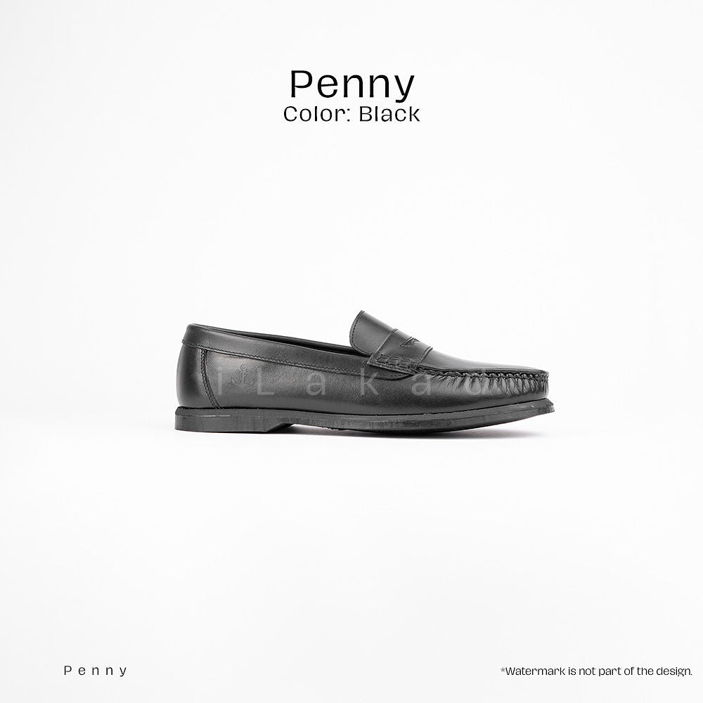 Ilakad Penny Loafer Black Topsider Sole Men Genuine Leather Shoes Marikina Made