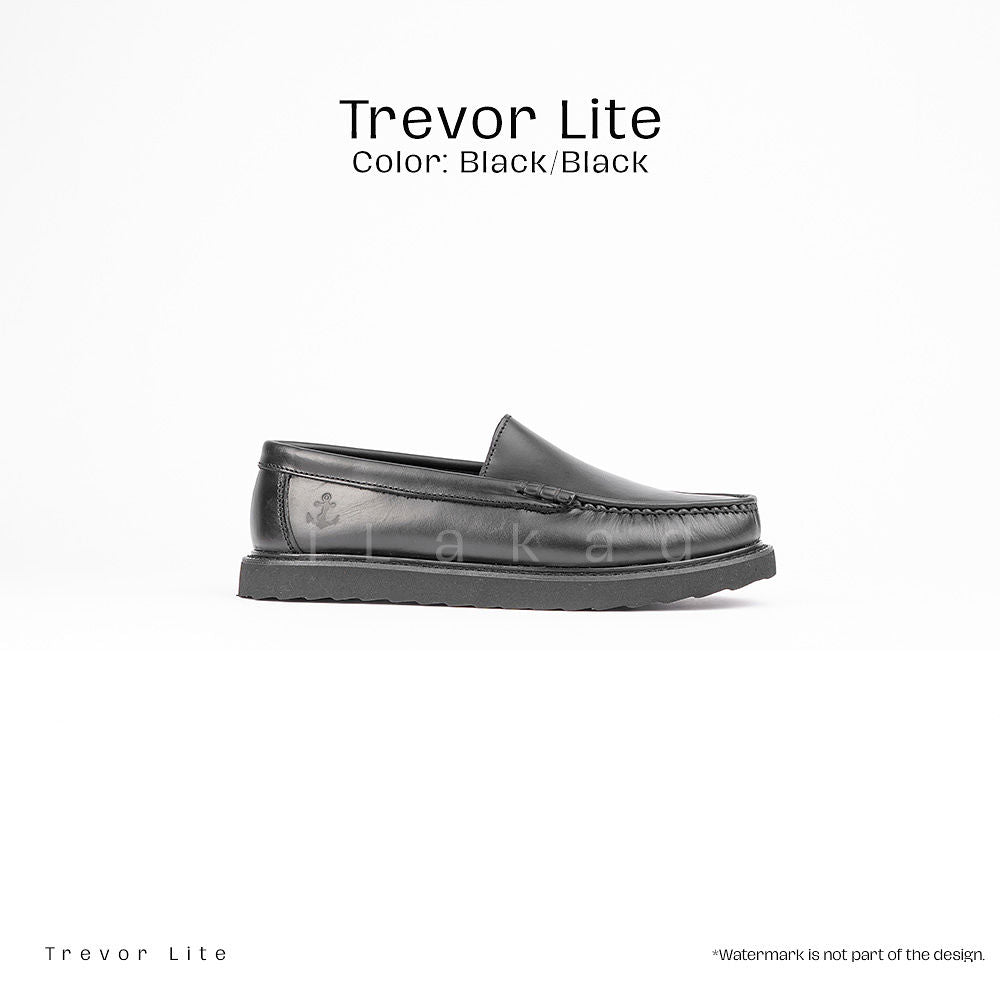 Ilakad Trevor LITE Black / Black Loafer Rubber Outsole Smart Casual Formal Genuine Leather Shoes Marikina Made