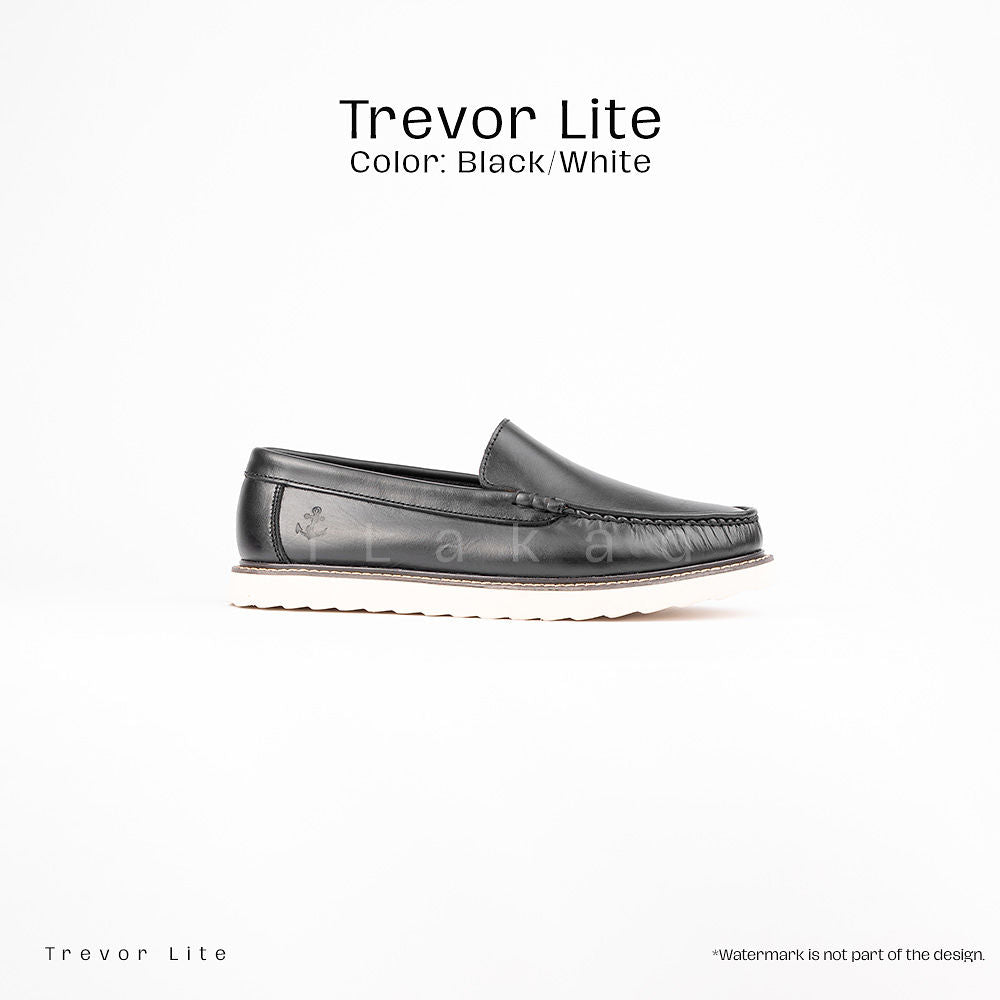 Ilakad Trevor LITE Black / White Loafer Rubber Outsole Smart Casual Formal Genuine Leather Shoes Marikina Made