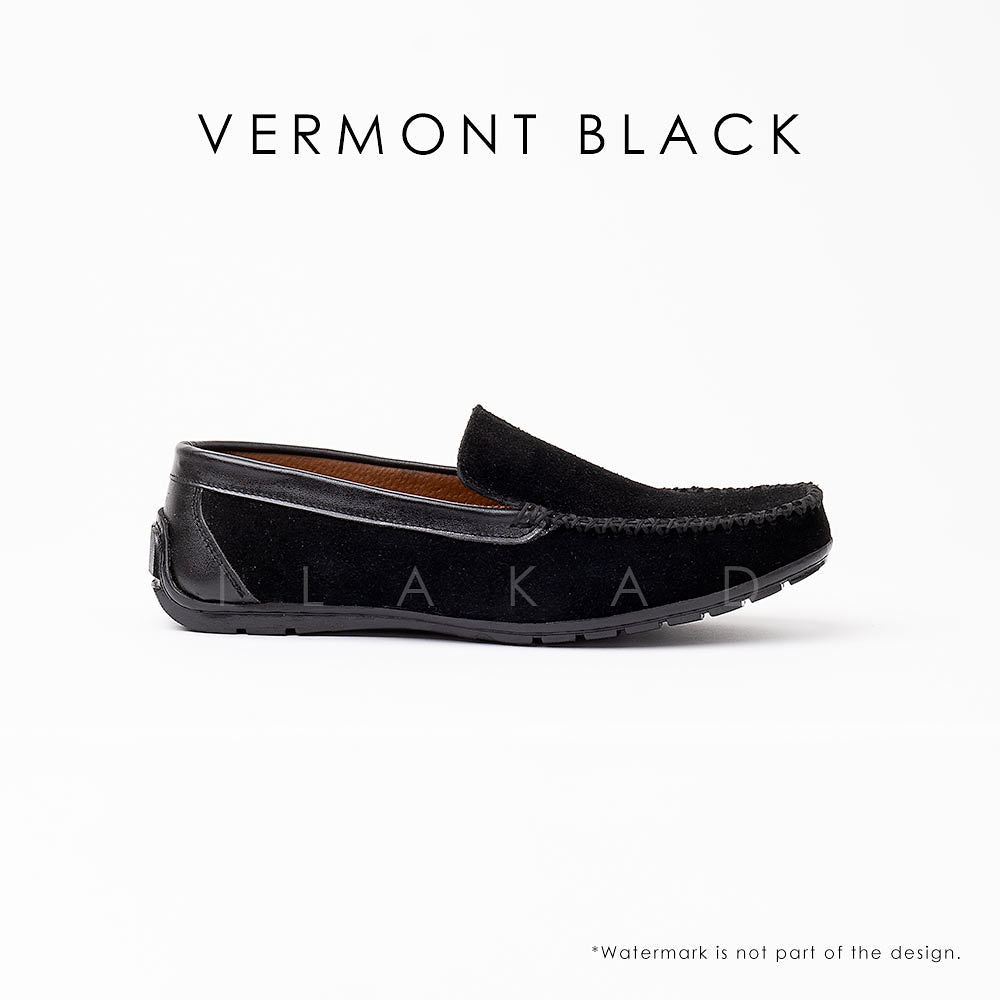 Ilakad Vermont Black Driving Loafer Shoes Men Slip on Genuine Leather Shoes Marikina Made