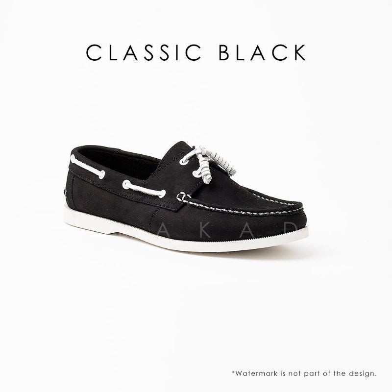 Ilakad Classic Black Boat Shoes Topsider Men Genuine Leather Shoes Marikina Made