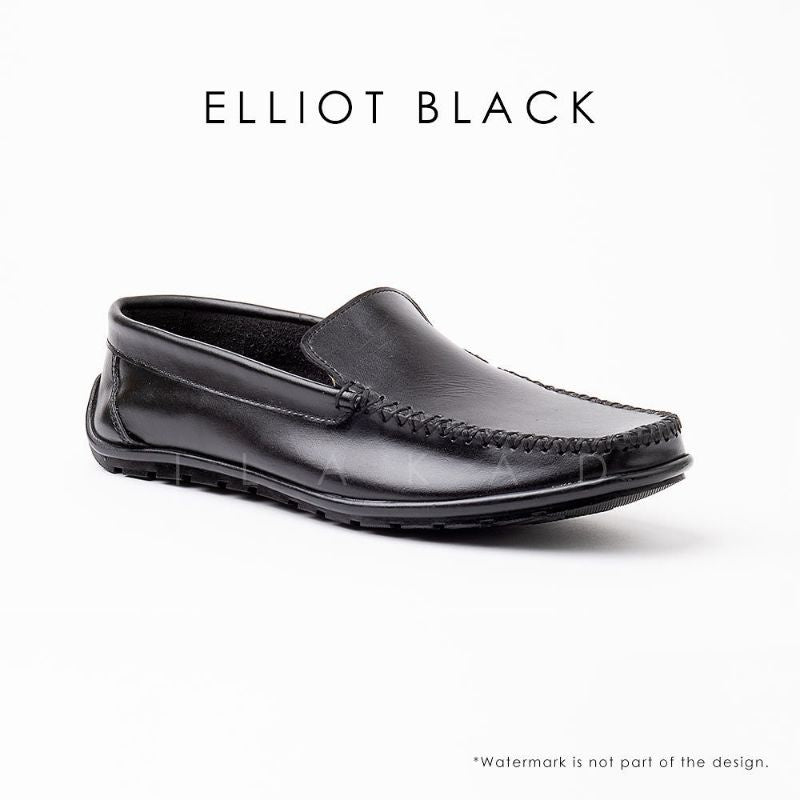 Ilakad Elliot Black Driving Loafer Shoes Men Slip on Genuine Leather Shoes Marikina Made