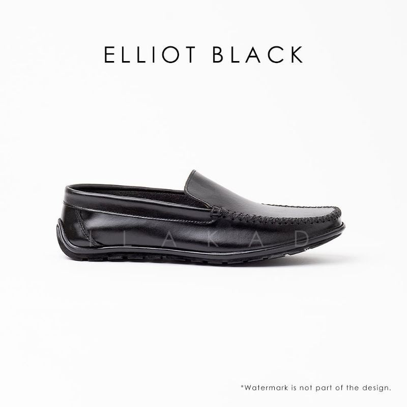 Ilakad Elliot Black Driving Loafer Shoes Men Slip on Genuine Leather Shoes Marikina Made
