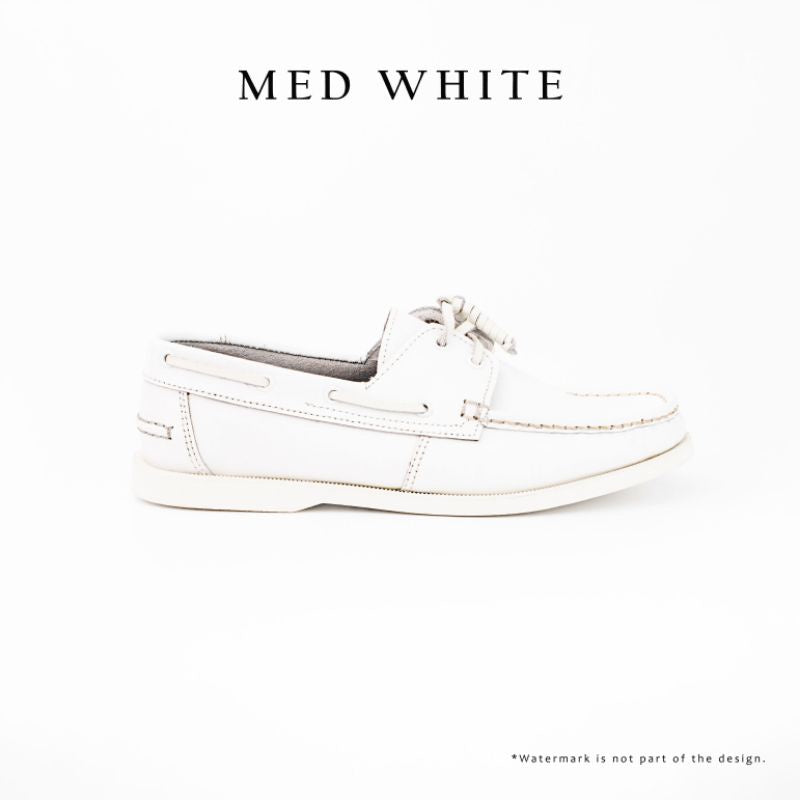 Ilakad Med White Boat Shoes Topsider Men Genuine Leather Shoes Marikina Made