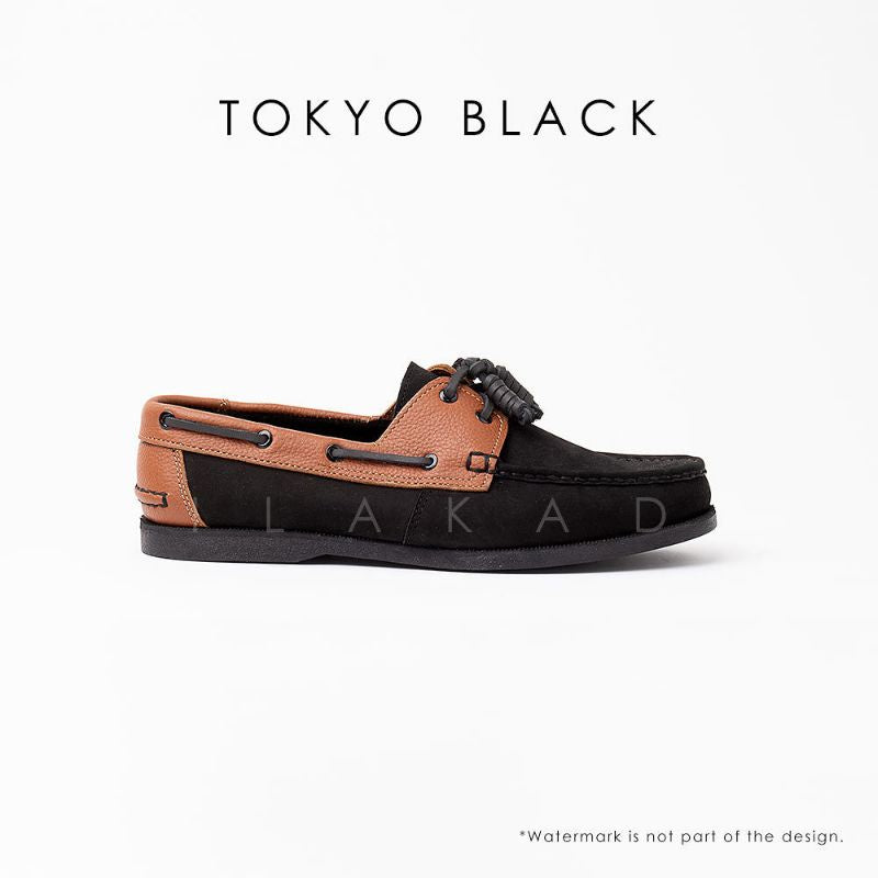 Ilakad Tokyo Black Boat Shoes Topsider Men Genuine Leather Shoes Marikina Made