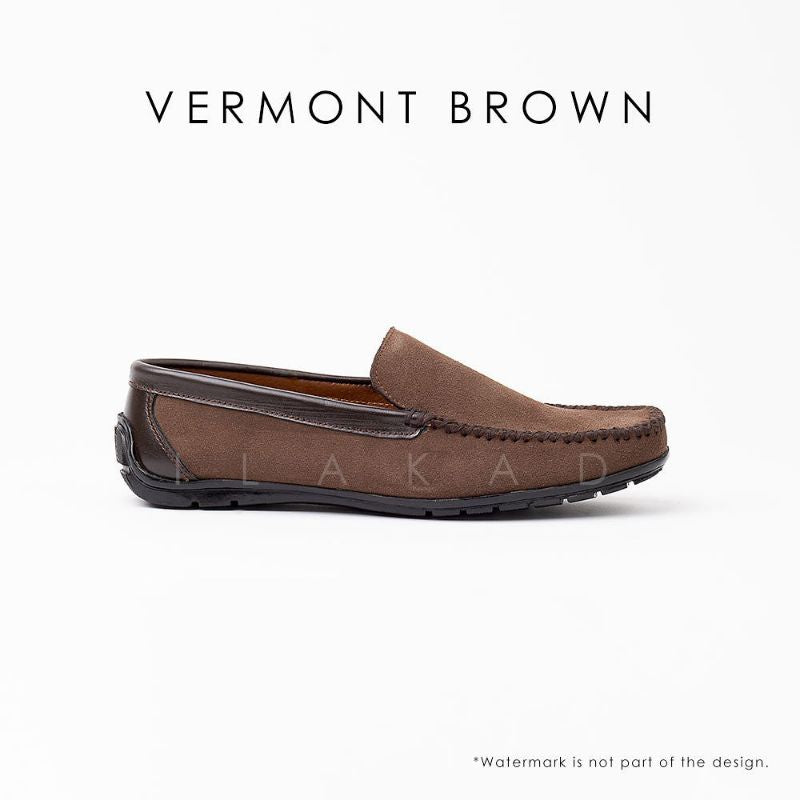 Ilakad Vermont Brown Driving Loafer Shoes Men Slip on Genuine Leather Shoes Marikina Made