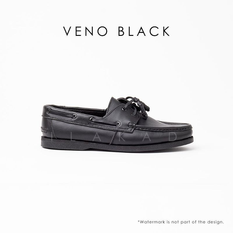 Ilakad Veno Black Boat Shoes Topsider Men Genuine Leather Shoes Marikina Made
