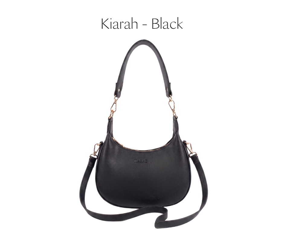 Ilakad Kiarah 3-Way Leather Moonbag (3 COLORS)