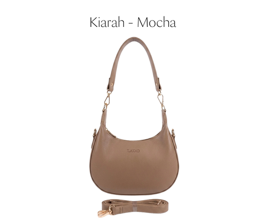 Ilakad Kiarah 3-Way Leather Moonbag (3 COLORS)