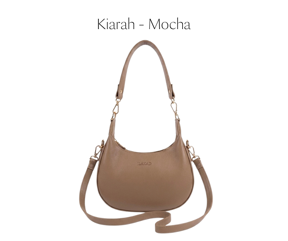 Ilakad Kiarah 3-Way Leather Moonbag (3 COLORS)