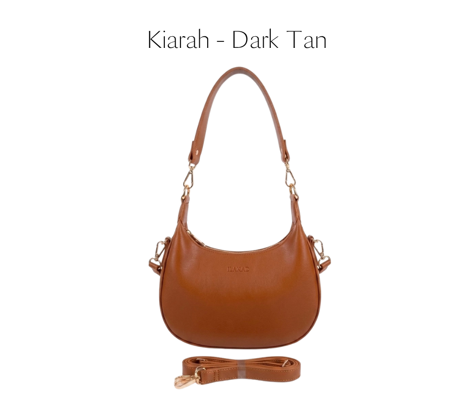 Ilakad Kiarah 3-Way Leather Moonbag (3 COLORS)