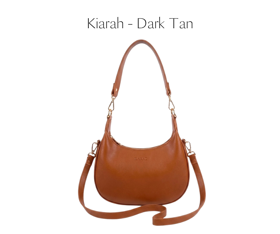 Ilakad Kiarah 3-Way Leather Moonbag (3 COLORS)