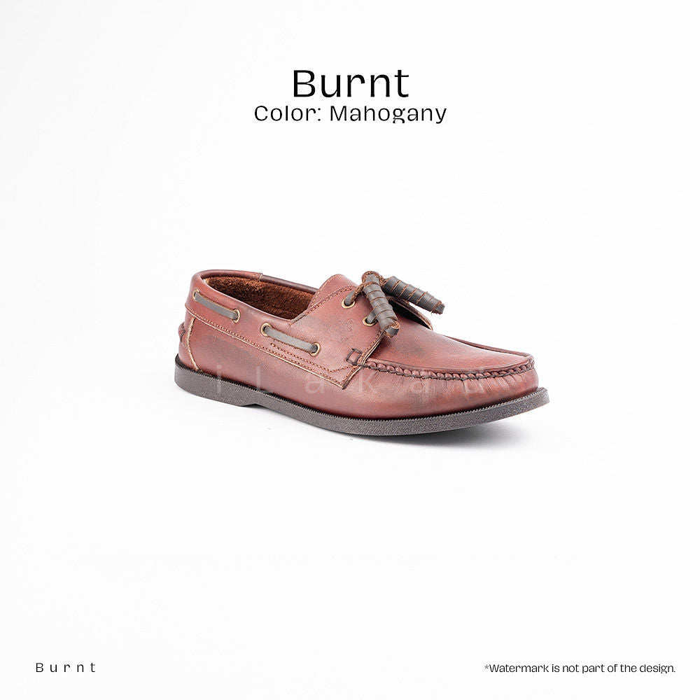 Ilakad Burnt Mahogany Boat Shoes Topsider Men Genuine Leather Shoes Marikina Made