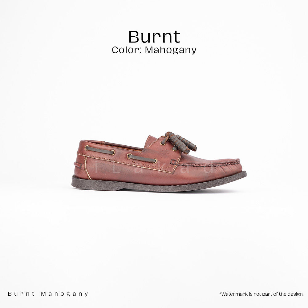 Ilakad Burnt Mahogany Boat Shoes Topsider Men Genuine Leather Shoes Marikina Made