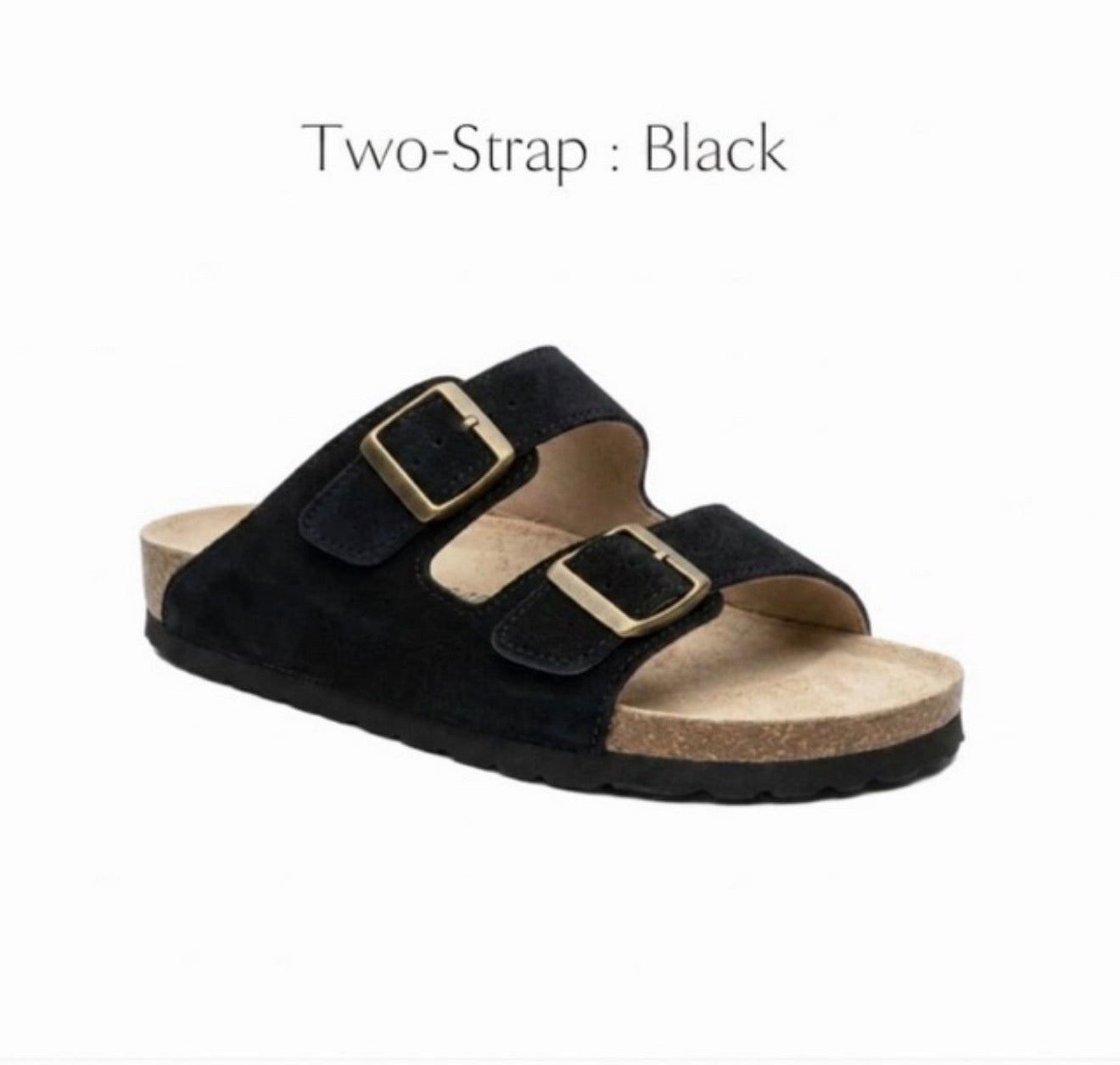 Ilakad Two-Strap BLACK Cork Sandals -  Genuine Cow Leather Marikina Made Footwear Shoes