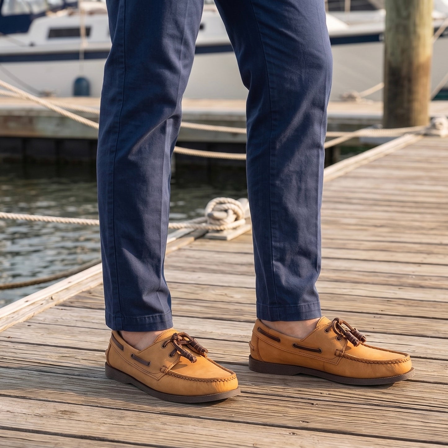 Ilakad Cozy Tan Boat Shoes Topsider Men Genuine Leather Shoes Marikina Made