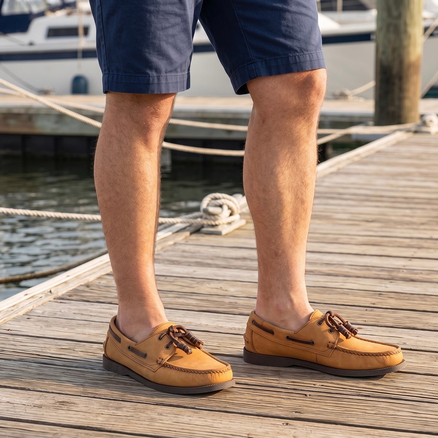 Ilakad Cozy Tan Boat Shoes Topsider Men Genuine Leather Shoes Marikina Made