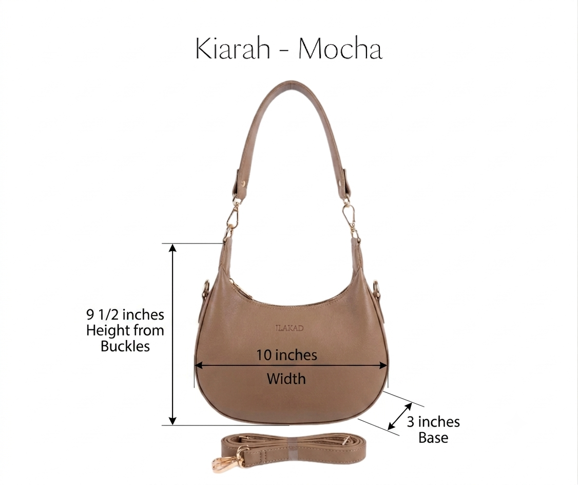 Ilakad Kiarah 3-Way Leather Moonbag (3 COLORS)