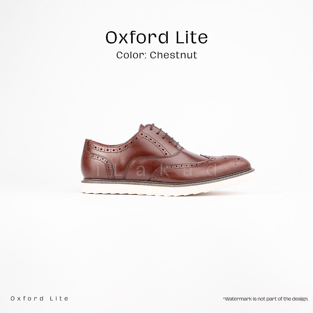 Ilakad Oxford LITE Chestnut Wingtip Rubber Outsole Smart Casual Formal Genuine Leather Shoes Marikina Made