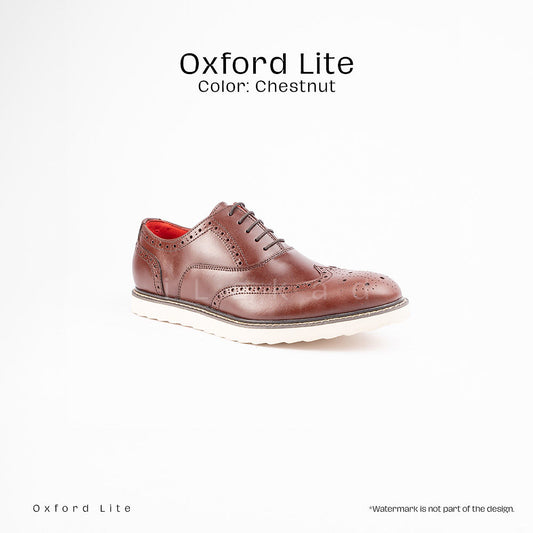 Ilakad Oxford LITE Chestnut Wingtip Rubber Outsole Smart Casual Formal Genuine Leather Shoes Marikina Made