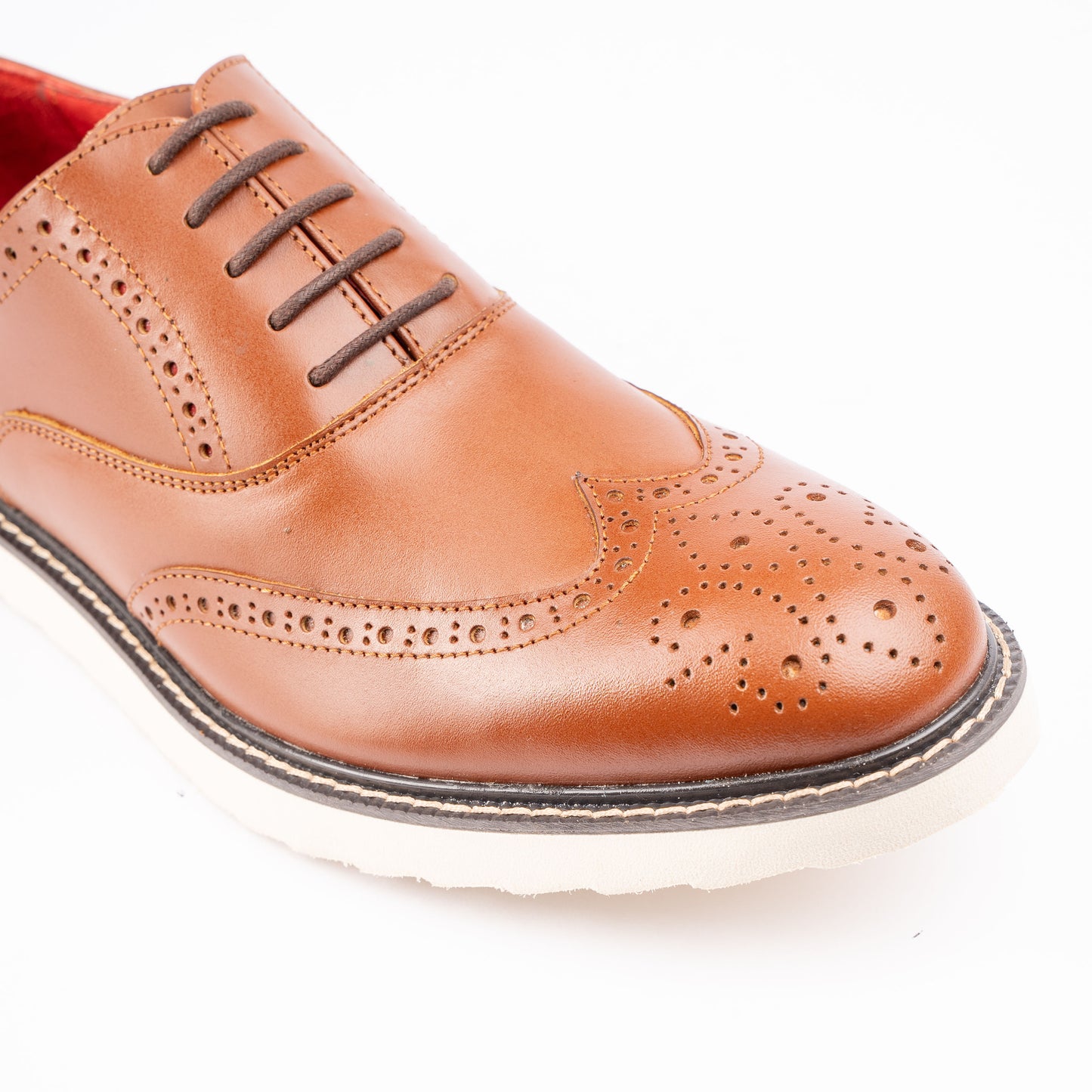Ilakad Oxford LITE Tan Wingtip Rubber Outsole Smart Casual Formal Genuine Leather Shoes Marikina Made