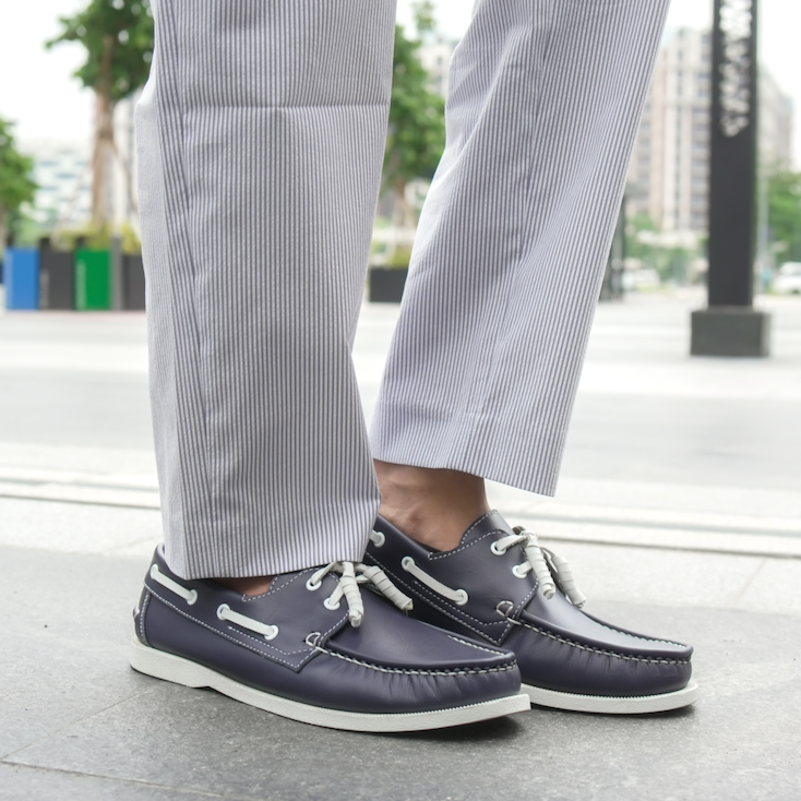 Ilakad Classic Blue Boat Shoes Topsider Men Genuine Leather Shoes Marikina Made