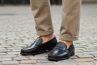 Ilakad Classic Penny Loafer Black with Heel Men Genuine Leather Shoes Marikina Made