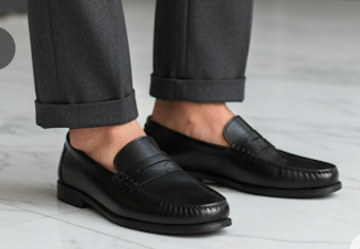 Ilakad Classic Penny Loafer Black with Heel Men Genuine Leather Shoes Marikina Made