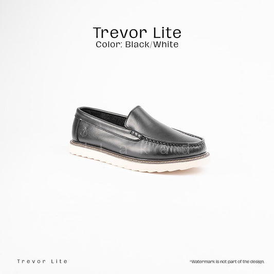 Ilakad Trevor LITE Black / White Loafer Rubber Outsole Smart Casual Formal Genuine Leather Shoes Marikina Made