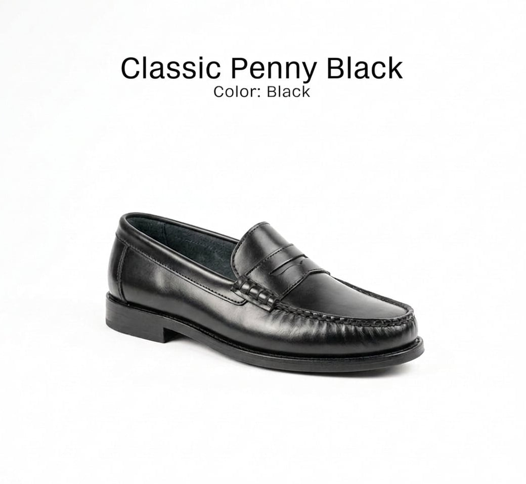 Ilakad Classic Penny Loafer Black with Heel Men Genuine Leather Shoes Marikina Made