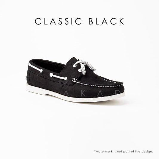 Ilakad Classic Black Boat Shoes Topsider Men Genuine Leather Shoes Marikina Made