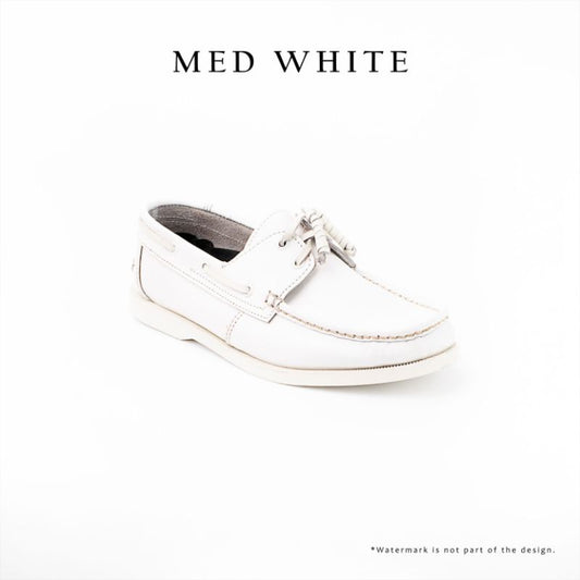 Ilakad Med White Boat Shoes Topsider Men Genuine Leather Shoes Marikina Made