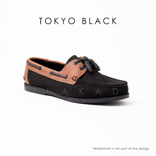Ilakad Tokyo Black Boat Shoes Topsider Men Genuine Leather Shoes Marikina Made