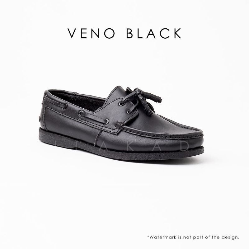 Ilakad Veno Black Boat Shoes Topsider Men Genuine Leather Shoes Marikina Made